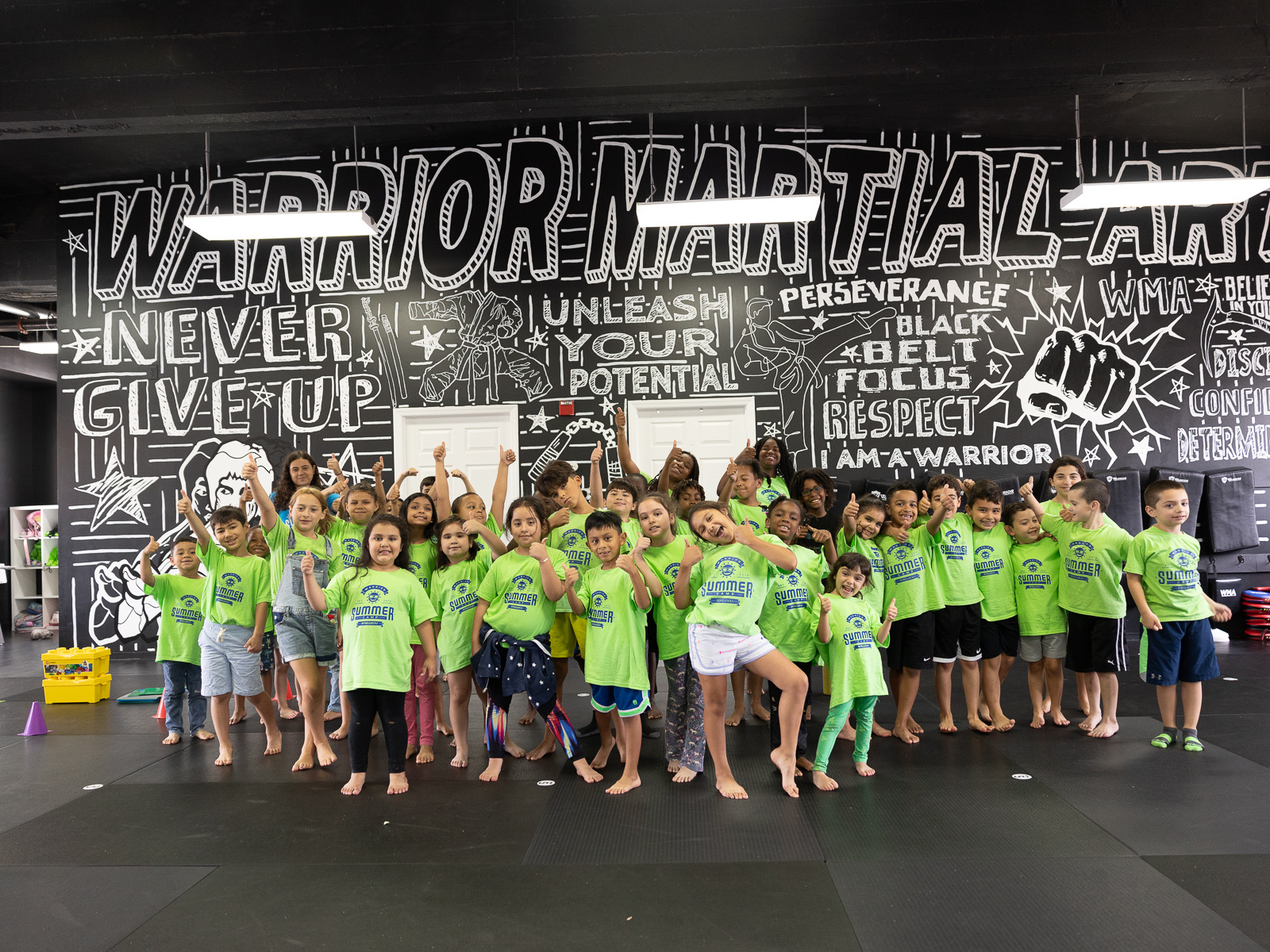 Kids practicing martial arts